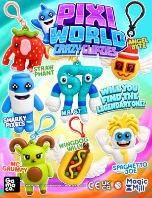 Pixi World Crazy Clipzies – farebné zberateľské postavičky so závesným klipom