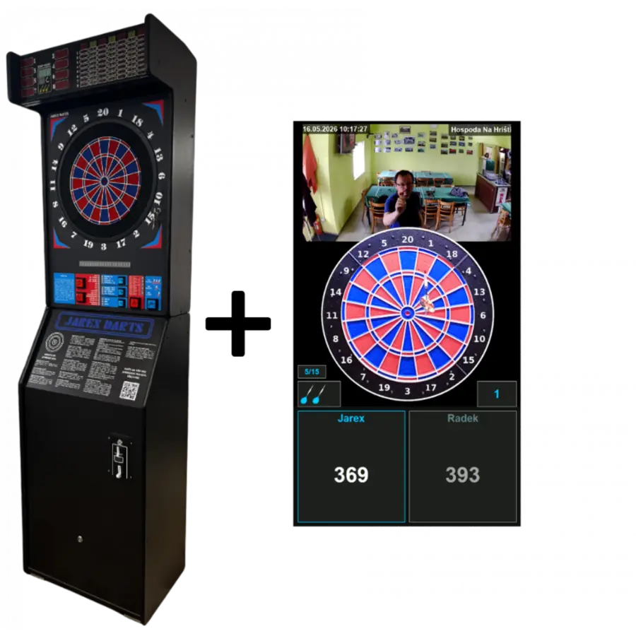 JAREX DARTS ligový s mincovníkom a Streamvision – oficiálna produktová fotografia