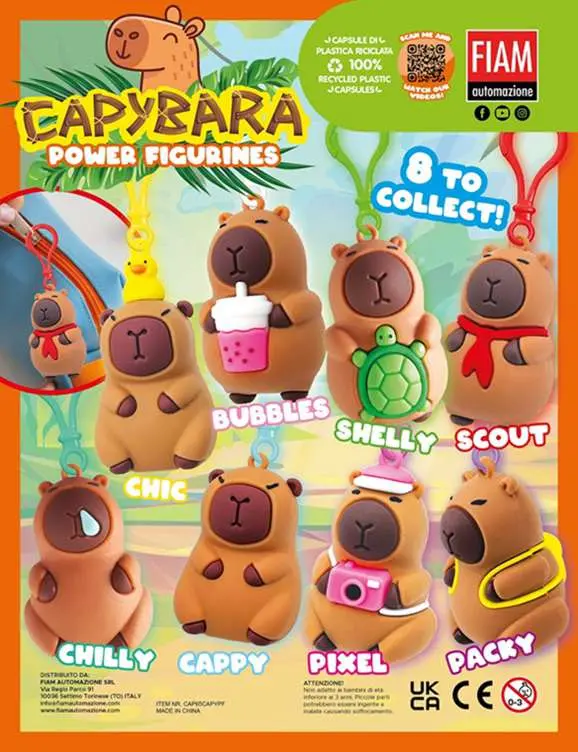 Kolekcia figúrok Capybara Power pre 65 mm kapsuly